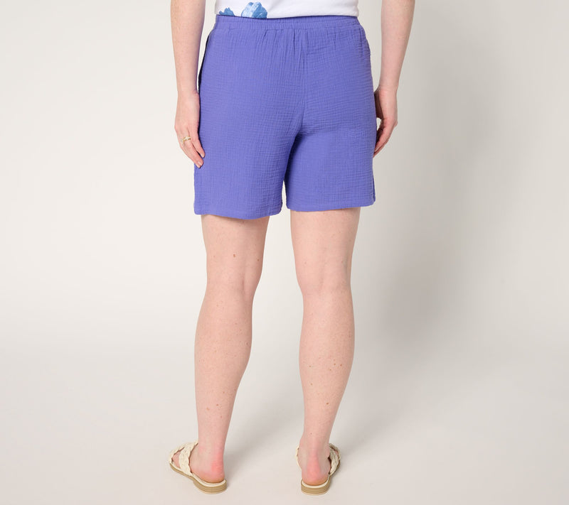Belle Beach by Kim Gravel 100% Cotton Gauze 7" Shorts — View 4