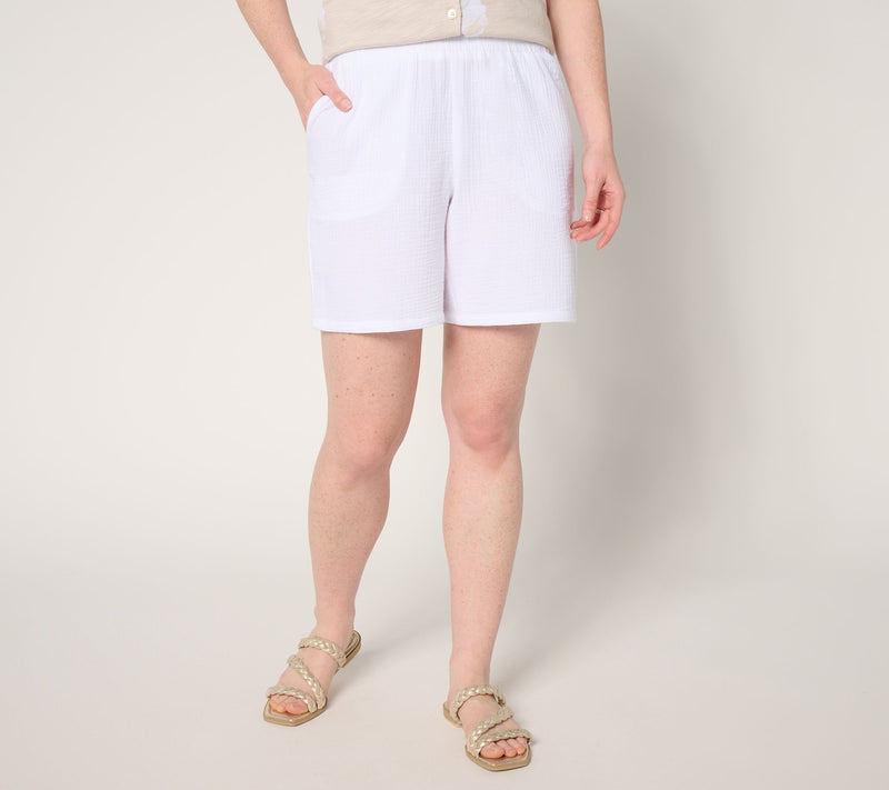 Belle Beach by Kim Gravel 100% Cotton Gauze 7" Shorts — View 16