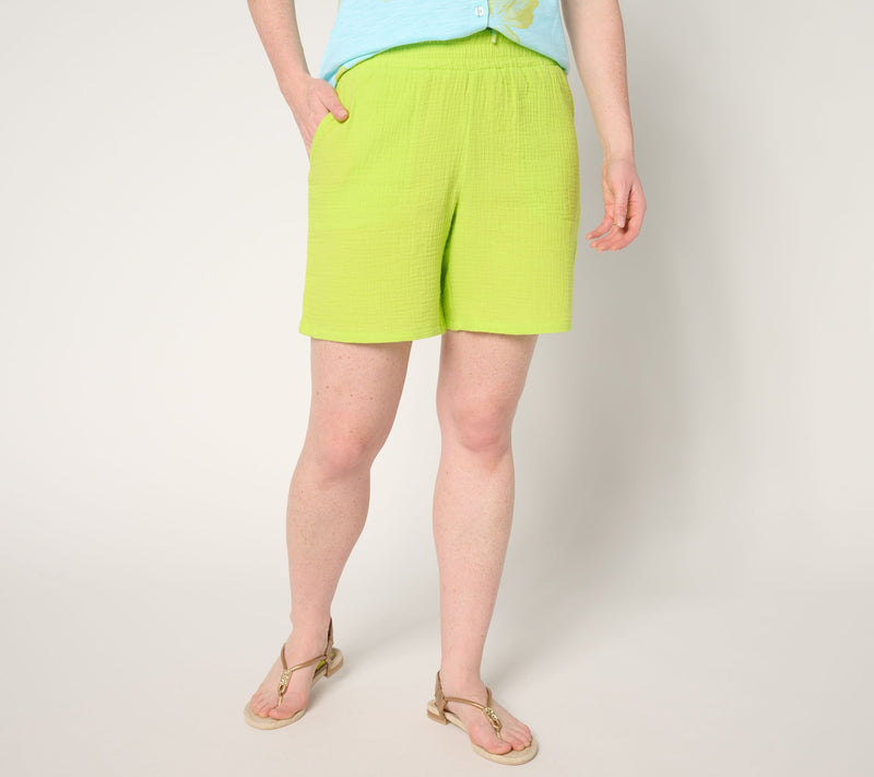 Belle Beach by Kim Gravel 100% Cotton Gauze 7" Shorts — View 17