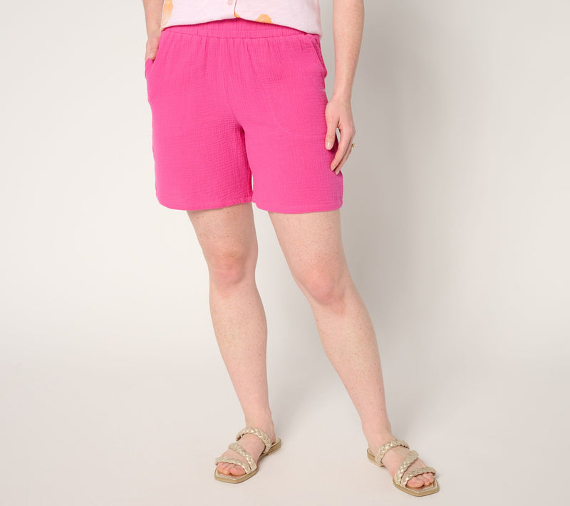 Belle Beach by Kim Gravel 100% Cotton Gauze 7" Shorts — View 18