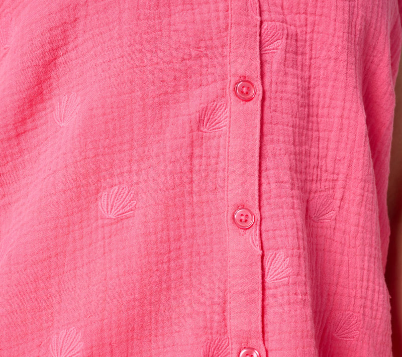 Belle Beach by Kim Gravel Under the Sea Cotton Gauze Tie Front Shirt — View 6