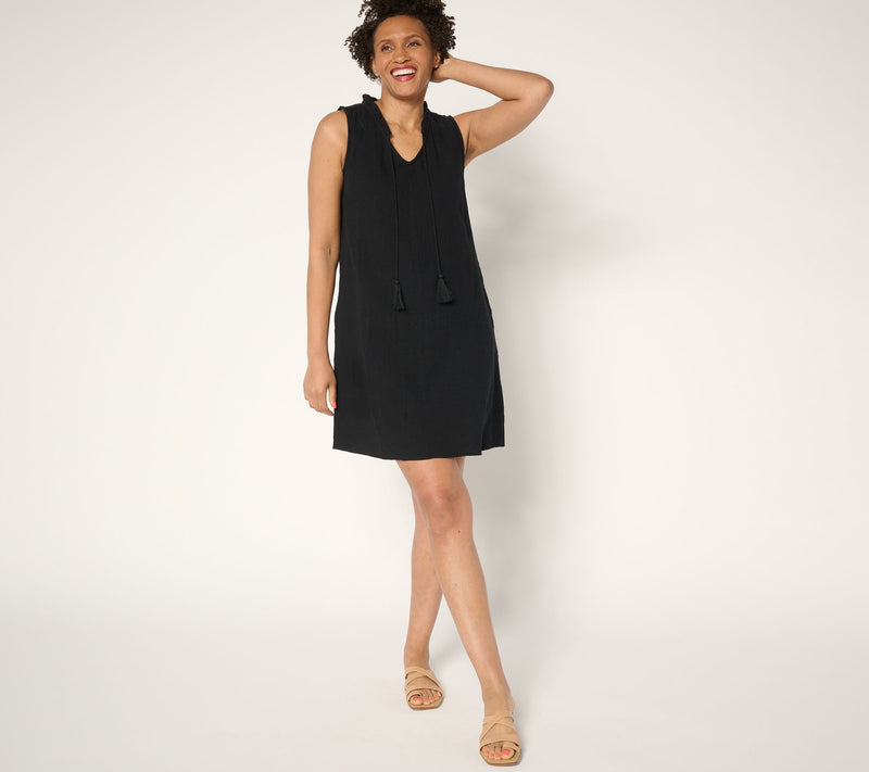 Belle Beach by Kim Gravel Regular Cotton Gauze Luau Tassel Dress — View 5