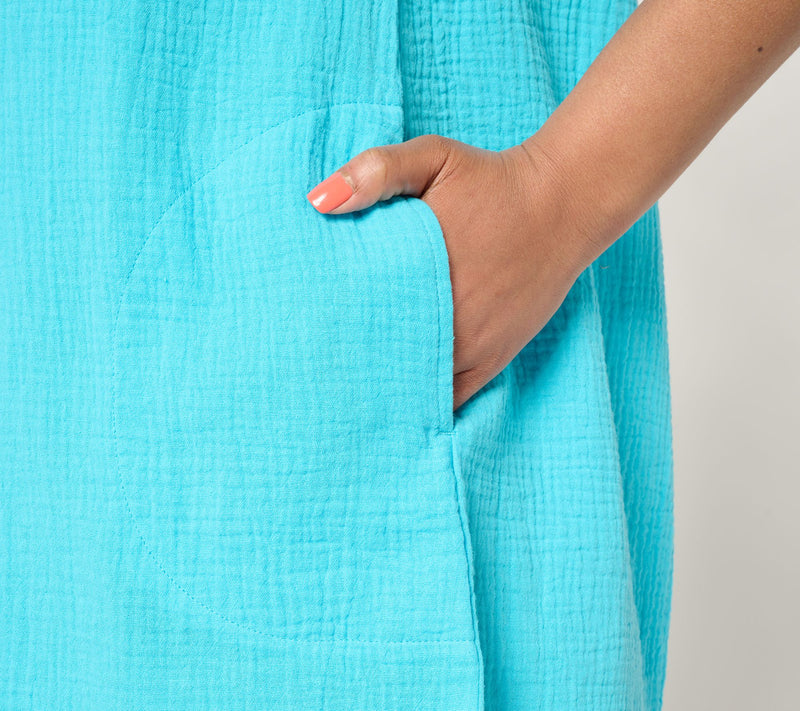 Belle Beach by Kim Gravel Regular Cotton Gauze Luau Tassel Dress — View 14