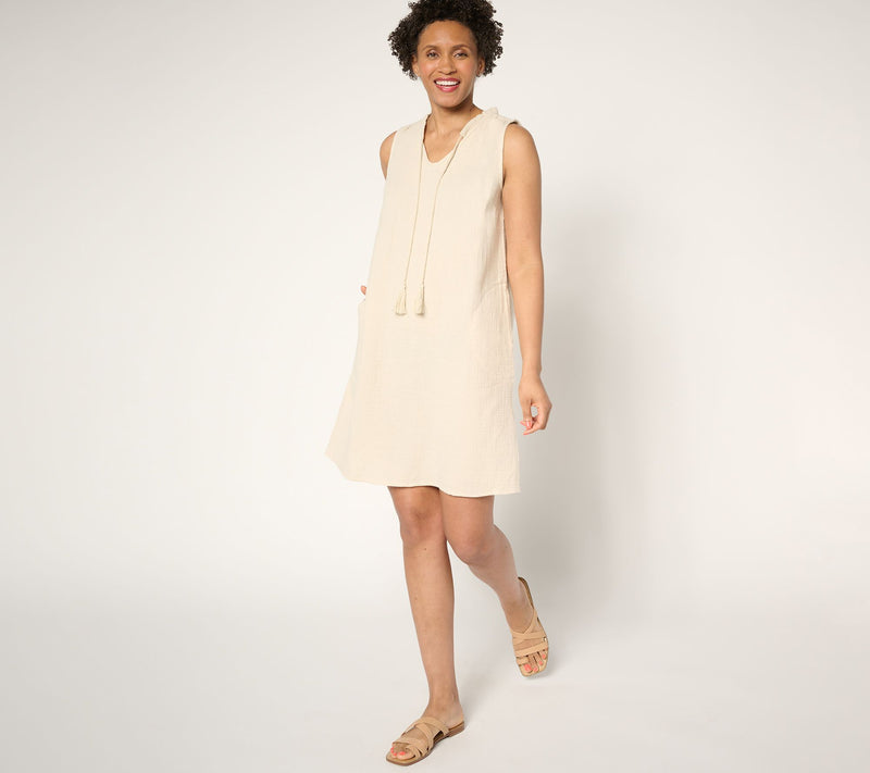 Belle Beach by Kim Gravel Petite Cotton Gauze Luau Tassel Dress — View 9