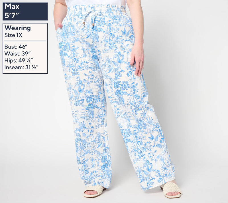 Belle Beach by Kim Gravel Regular Cabana Knit Summer Toile Pant — View 2