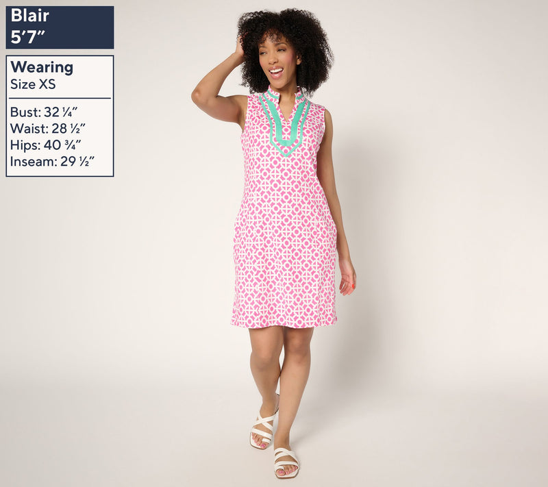 Belle Body by Kim Gravel Regular Geo Athletic Jersey Preppy Dress — View 10