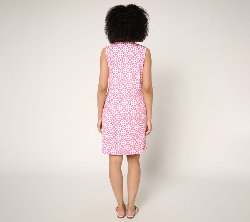 Belle Body by Kim Gravel Petite Geo Athletic Jersey Preppy Dress — View 11