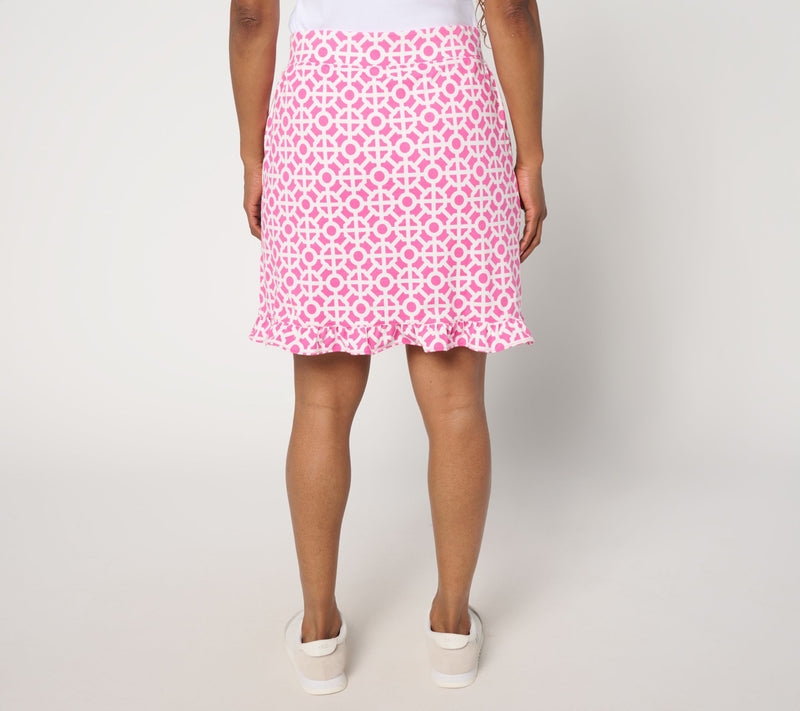 Belle Body by Kim Gravel Regular Geo Athletic Jersey Ruffle Skort — View 4