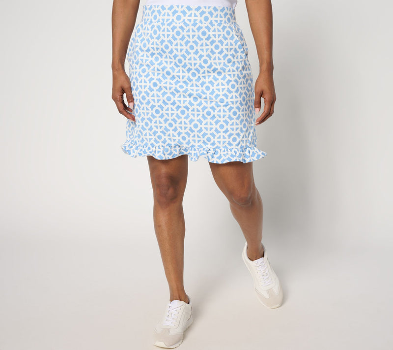 Belle Body by Kim Gravel Petite Geo Athletic Jersey Ruffle Skort — View 7