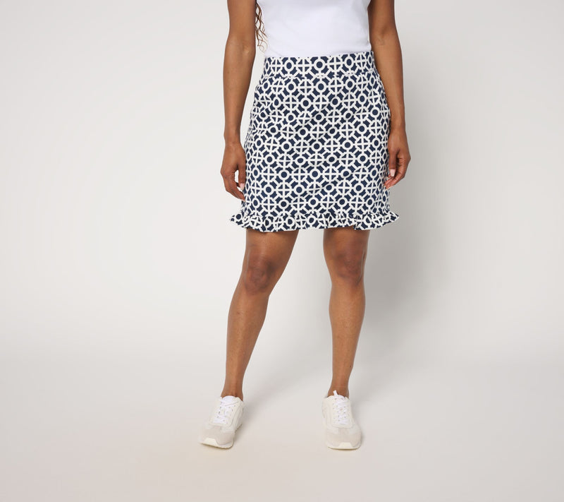 Belle Body by Kim Gravel Petite Geo Athletic Jersey Ruffle Skort — View 11