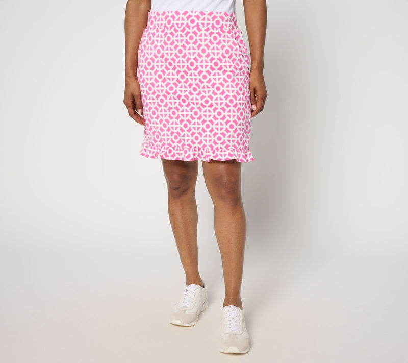 Belle Body by Kim Gravel Petite Geo Athletic Jersey Ruffle Skort — View 5
