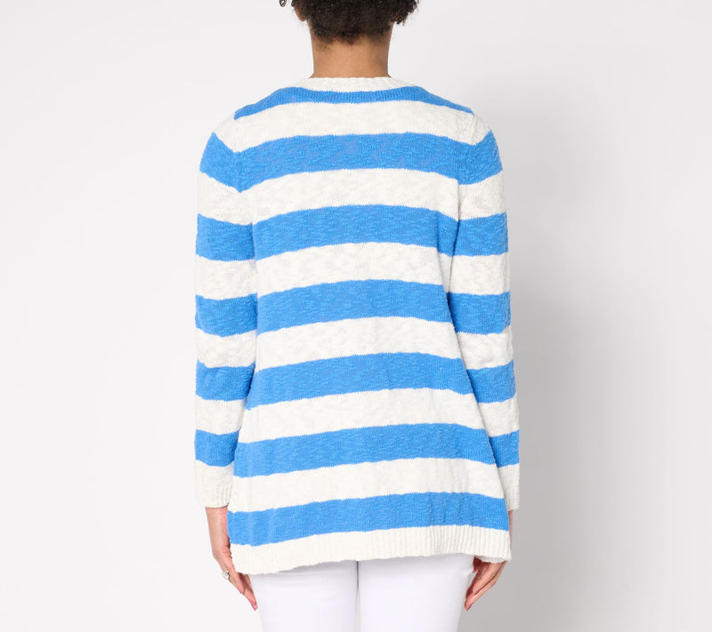 Belle by Kim Gravel Petite Cape Cod 100% Cotton Slub Cardigan — View 13