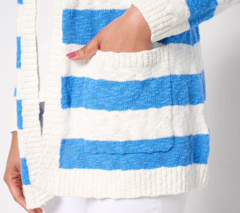 Belle by Kim Gravel Petite Cape Cod 100% Cotton Slub Cardigan — View 15