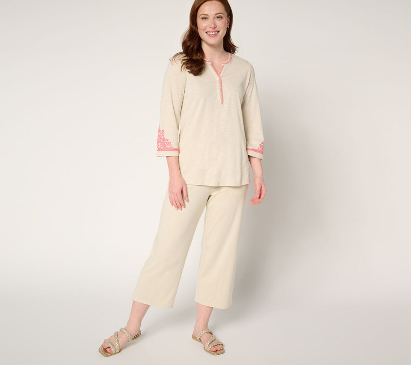 Belle by Kim Gravel Petite Cape Cod Slub Knit Cropped Pant — View 15