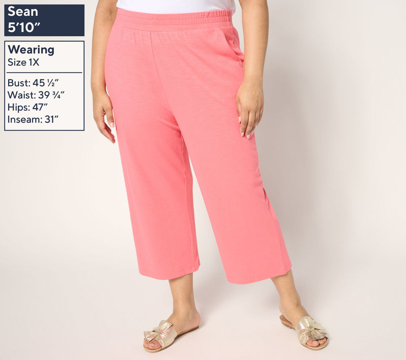 Belle by Kim Gravel Petite Cape Cod Slub Knit Cropped Pant — View 12