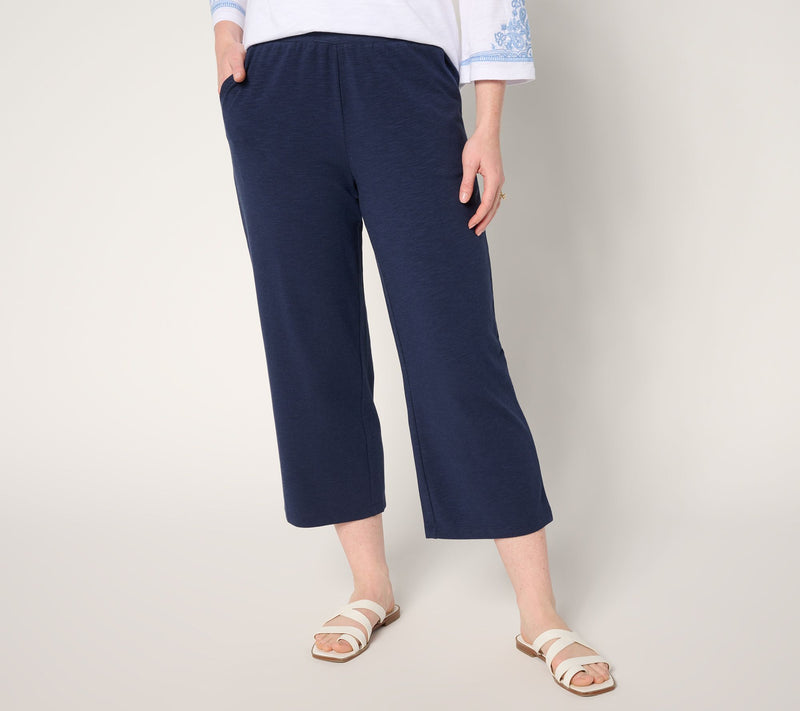 Belle by Kim Gravel Petite Cape Cod Slub Knit Cropped Pant — View 9
