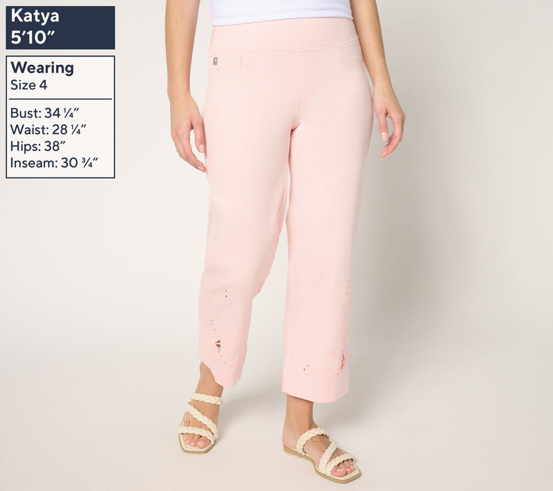 Belle by Kim Gravel Regular TripleLuxe Twill Sealife Eyelet Crop — View 3