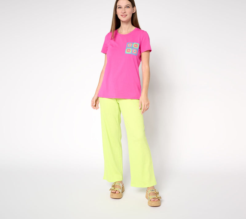 Belle by Kim Gravel Petite Packabelle Getaway Solid Beach Pant — View 18