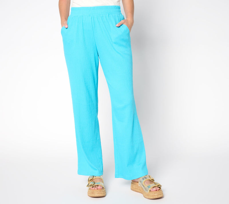 Belle by Kim Gravel Petite Packabelle Getaway Solid Beach Pant — View 5