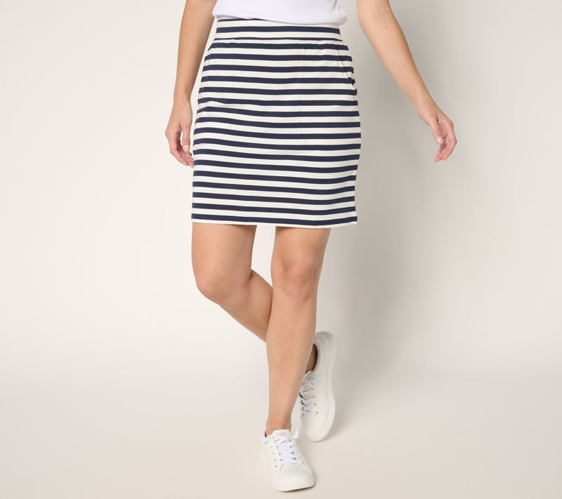 Belle by Kim Gravel Petite Cape Cod Coastal Striped Skort — View 9