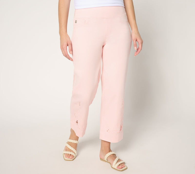 Belle by Kim Gravel Petite TripleLuxe Twill Sealife Eyelet Crop — Main view