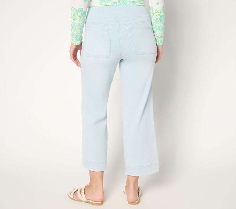 Belle by Kim Gravel Tall TripleLuxe Denim Sealife Eyelet Crop — View 4