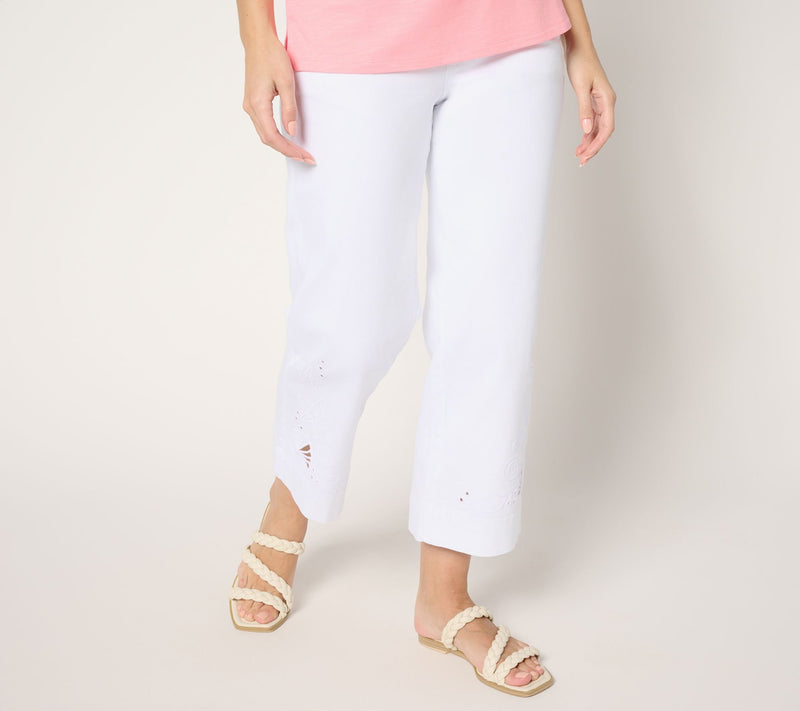 Belle by Kim Gravel Tall TripleLuxe Twill Sealife Eyelet Crop — View 10