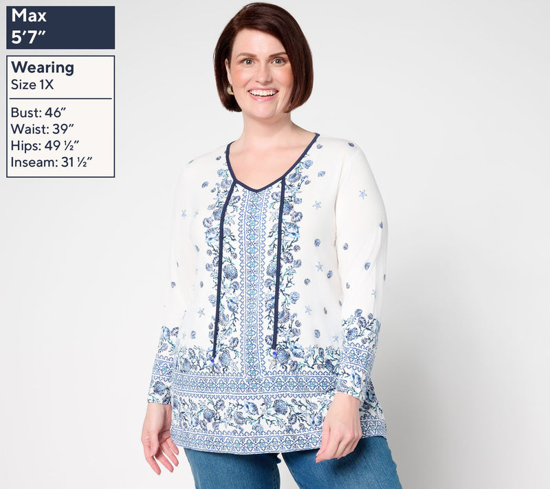 Belle Beach by Kim Gravel Rayon Spandex Aquarius Printed Top — View 2