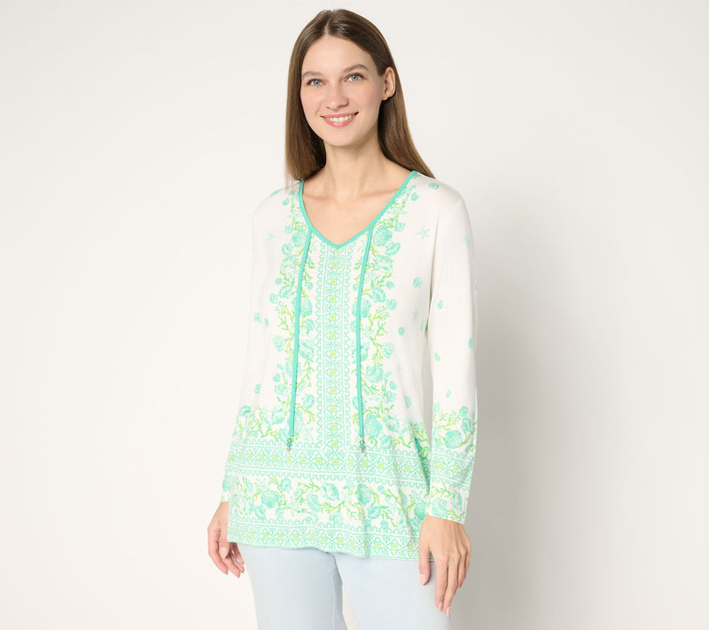 Belle Beach by Kim Gravel Rayon Spandex Aquarius Printed Top — View 12