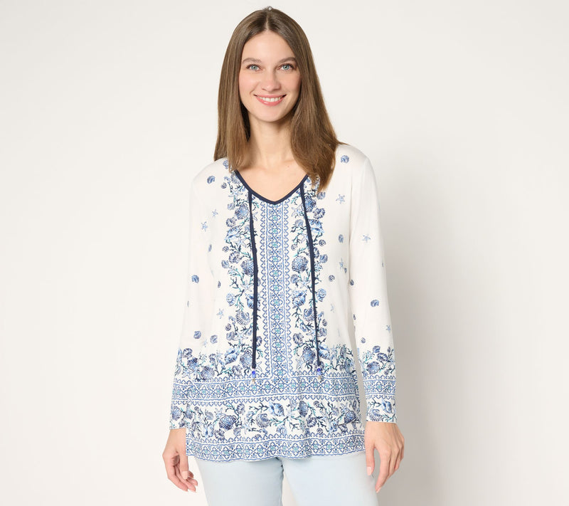 Belle Beach by Kim Gravel Rayon Spandex Aquarius Printed Top — View 13