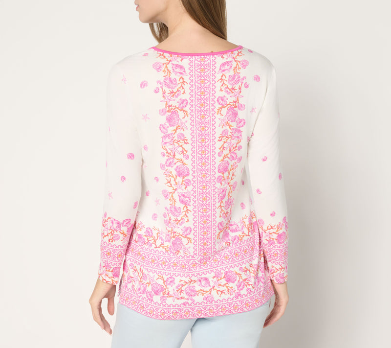 Belle Beach by Kim Gravel Rayon Spandex Aquarius Printed Top — View 4