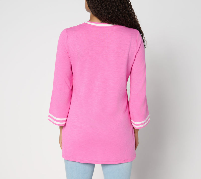Bellisima by Kim Gravel Regular Slub Knit Rock Lobster Top — View 3
