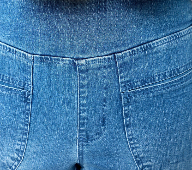 Belle by Kim Gravel Regular TripleLuxe Denim Grommet Cropped Jean — View 6