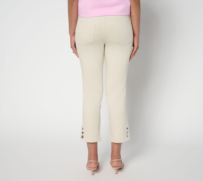Belle by Kim Gravel Petite TripleLuxe Twill Grommet Cropped Jean — View 8