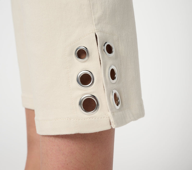 Belle by Kim Gravel Petite TripleLuxe Twill Grommet Cropped Jean — View 10