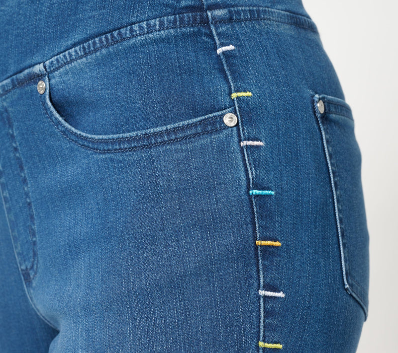 Belle by Kim Gravel Regular TripleLuxe Denim Confetti Pedal Pusher — View 12