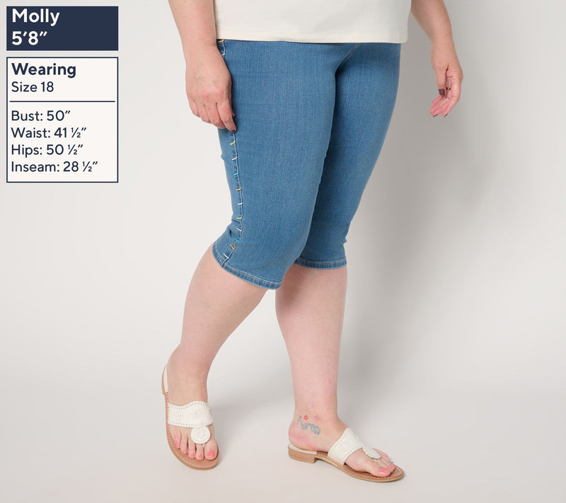Belle by Kim Gravel Regular TripleLuxe Denim Confetti Pedal Pusher — View 8