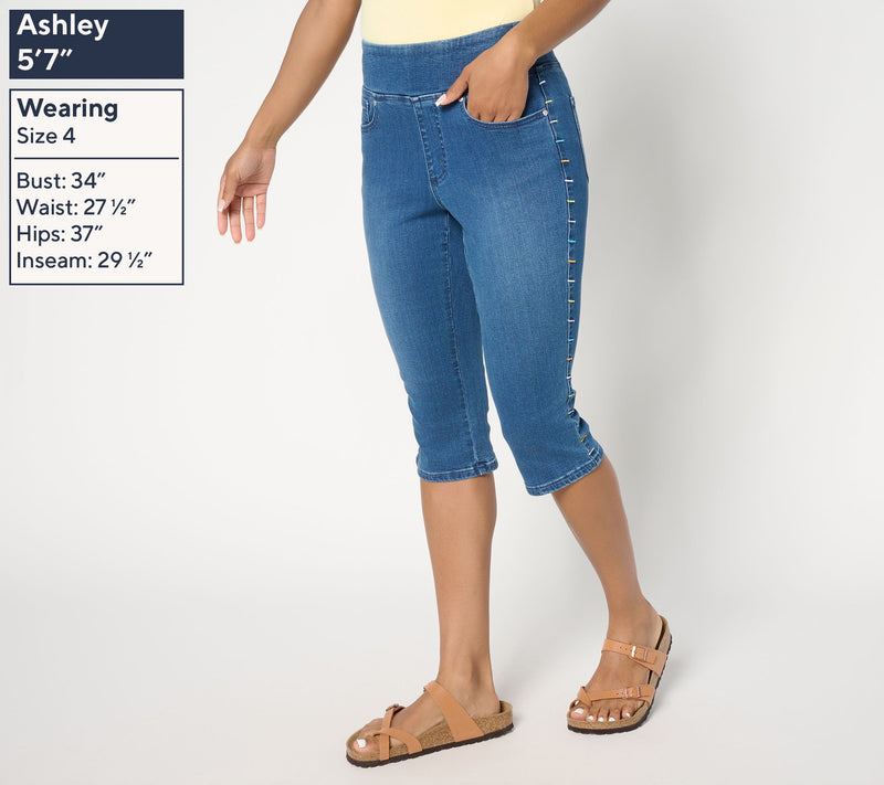Belle by Kim Gravel Regular TripleLuxe Denim Confetti Pedal Pusher — View 9