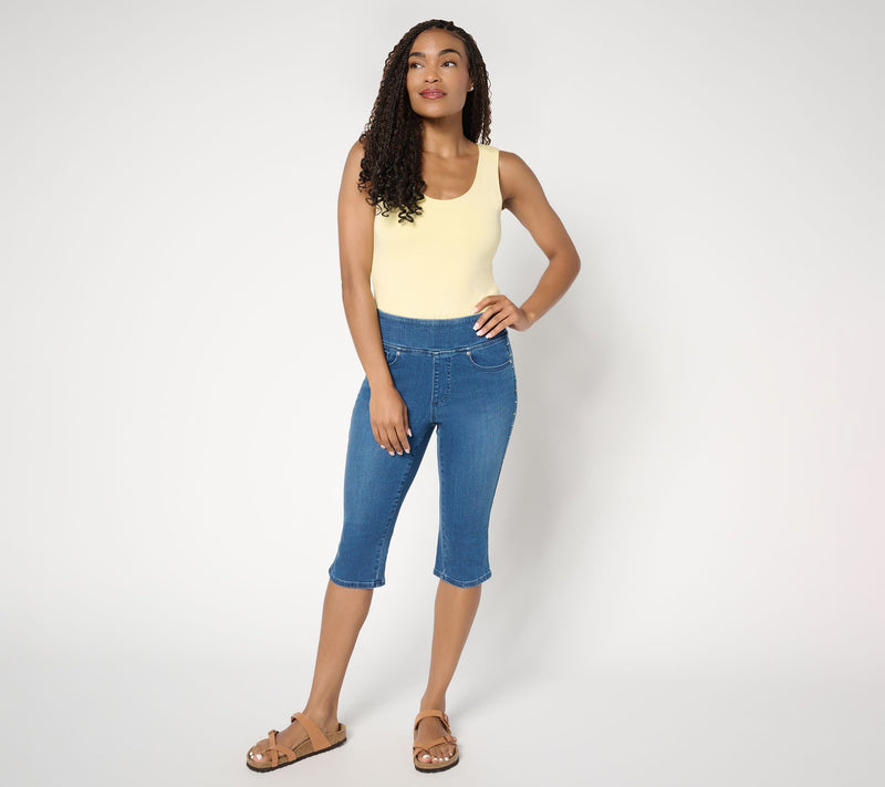 Belle by Kim Gravel Petite TripleLuxe Denim Confetti Pedal Pusher — View 11