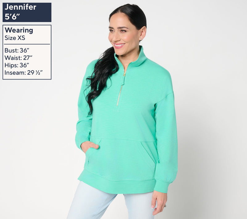 Belle by Kim Gravel Half Zip Kanga Top — View 3