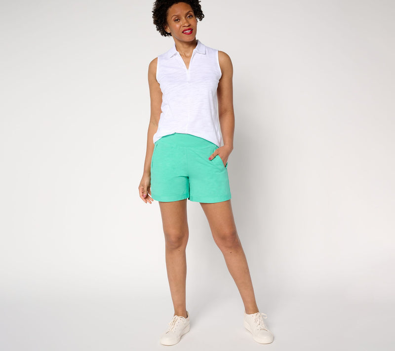 Belle by Kim Gravel Slub Knit 5" Shorts — View 5