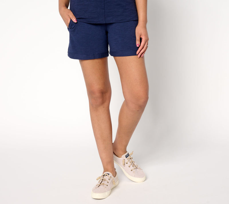 Belle by Kim Gravel Slub Knit 5" Shorts — View 14