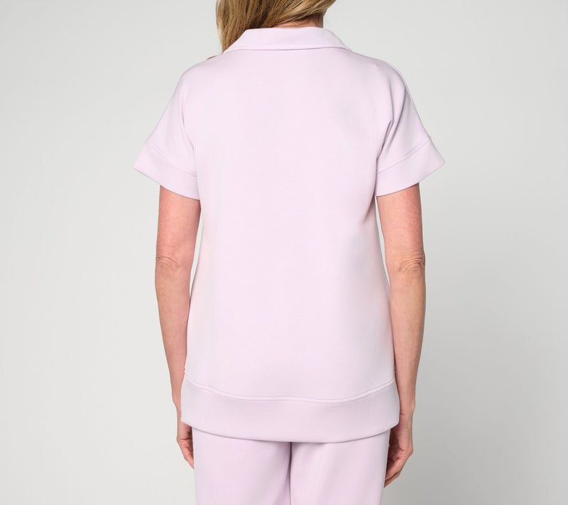 Belle by Kim Gravel ScubaLuxe Half Zip Dolman Sleeve Top — View 6
