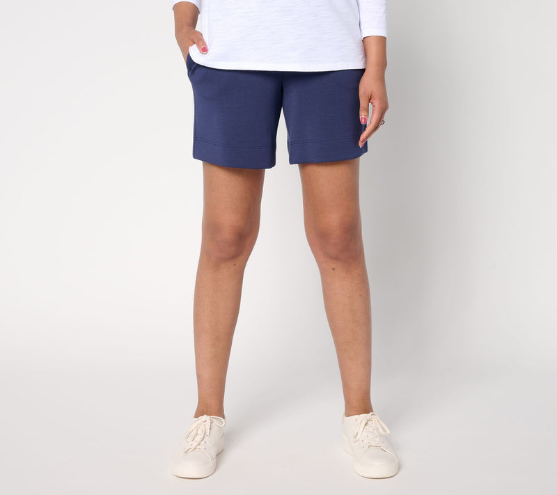 Belle by Kim Gravel ScubaLuxe Wide Hem 7" Short — View 7