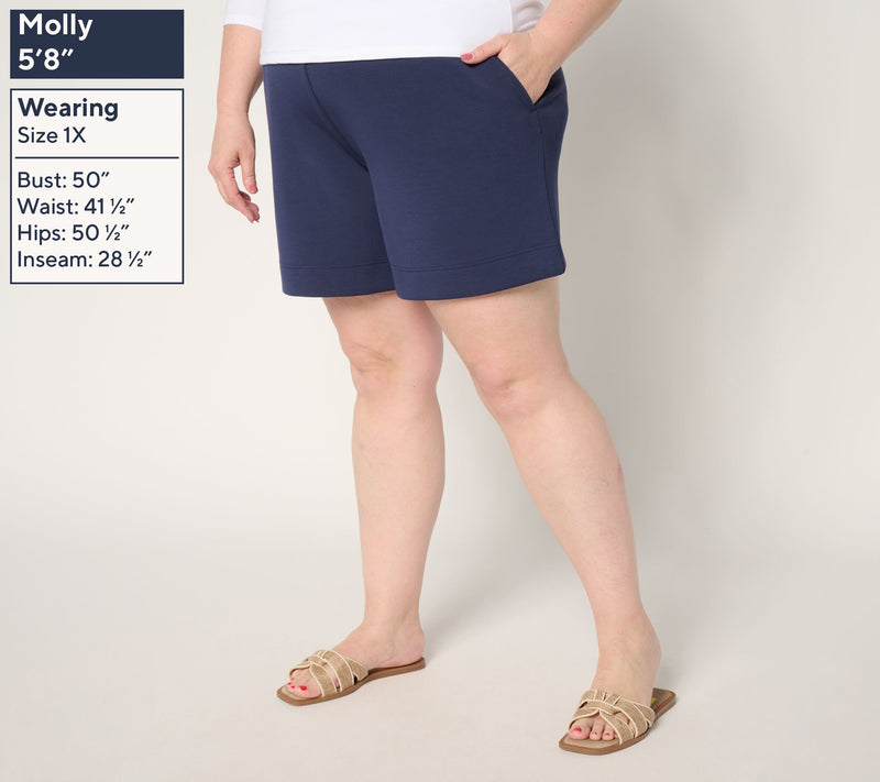 Belle by Kim Gravel ScubaLuxe Wide Hem 7" Short — View 12
