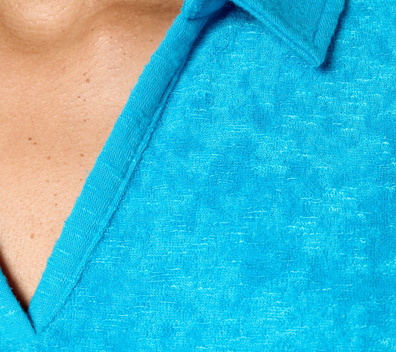 Belle Beach by Kim Gravel Poolside Terry Slub Polo Top — View 6
