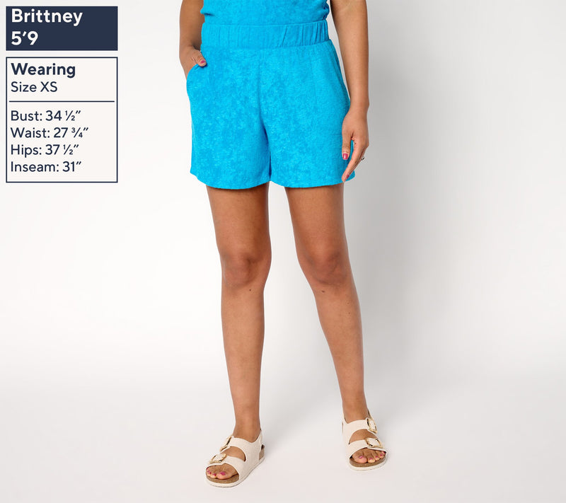 Belle Beach by Kim Gravel Poolside Terry Slub 5" Shorts — View 3