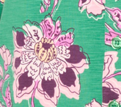 Belle by Kim Gravel French Floral Button Front Knit Blouse — View 4