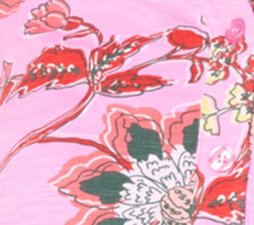 Belle by Kim Gravel French Floral Button Front Knit Blouse — View 2