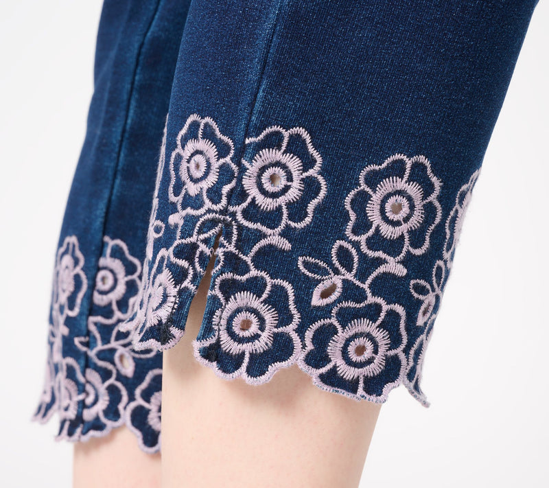 Quacker Factory DreamJeannes Petunia Scallop 23" Cropped Pant — View 6